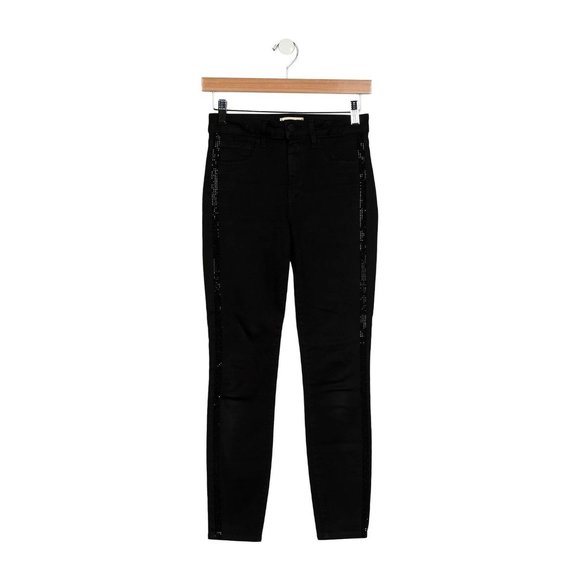 L'Agence Black Stretch Denim Skinny Jeans High Rise Crop Jeans Sz 23-24 $345 - Picture 3 of 3
